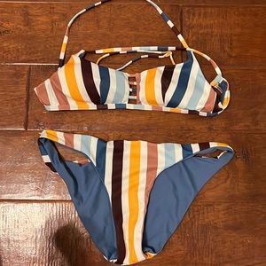 stripe swim suit